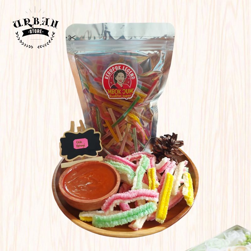 

Kerupuk Stik Pelangi Krupuk Rainbow Kering- Kerupuk Mentah
