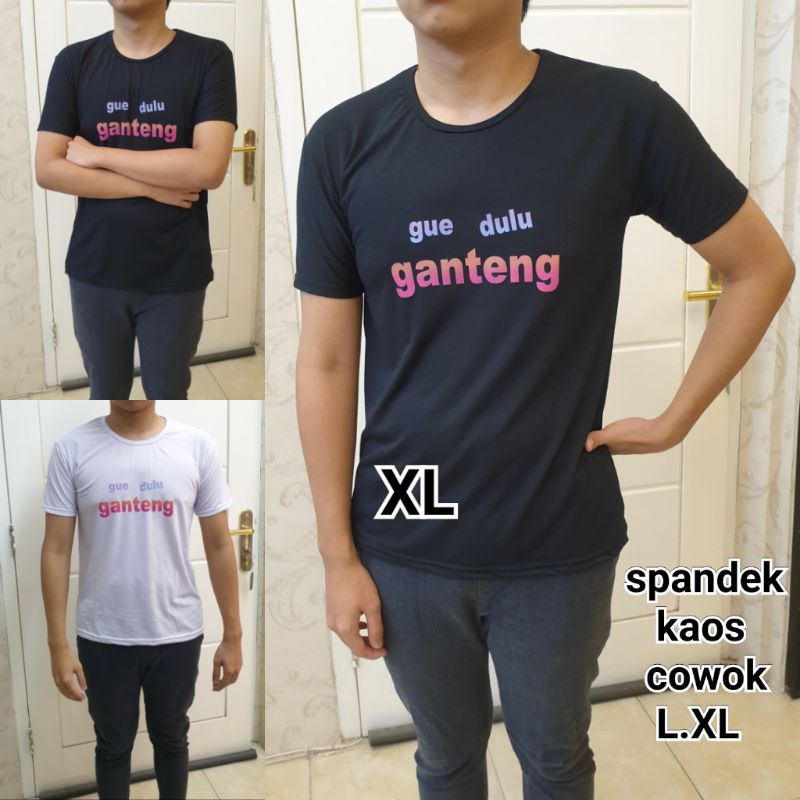 kaos cowok tgn pendek spandek ganteng kren