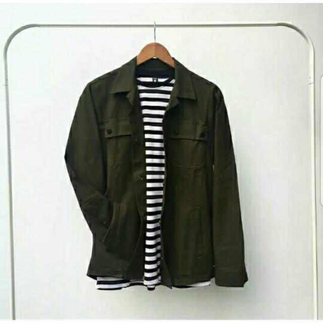 Jaket Semi Parka Hijau Army