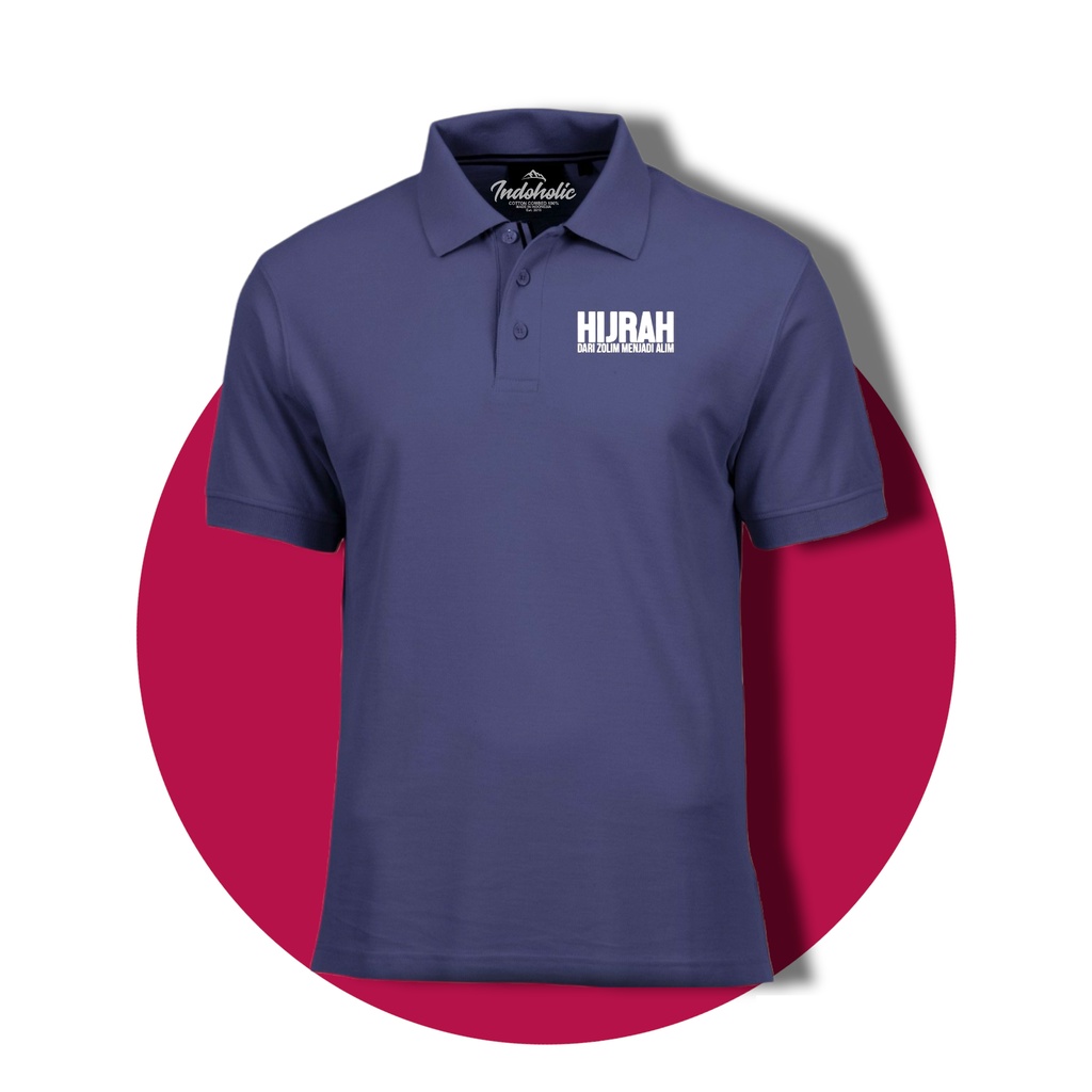 Indoholic Atasan Baju Pakaian Pria Kaos Kerah Kaos Dakwah Kaos Muslim Polo Shirt Poloshirt Olahraga Sport Otomotif Wanita Original Katun Pique 100%