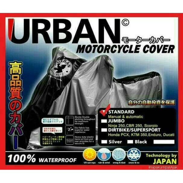 Sarung Selimut Motor Urban Standar Waterproof Anti Air Cover Motor Urban Tebal Ukuran Standar Water Proof Original