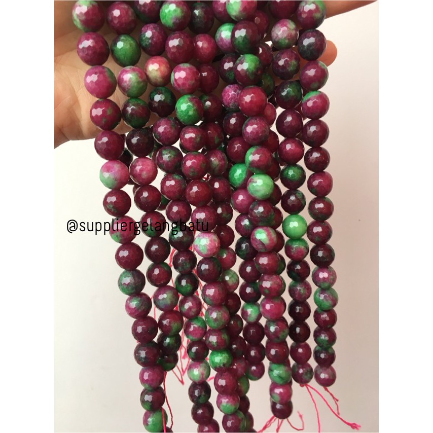 Natural TANZANIA FACETED beads 12mm CUTTING batu ruby premium craft aksesoris pria wanita modeling