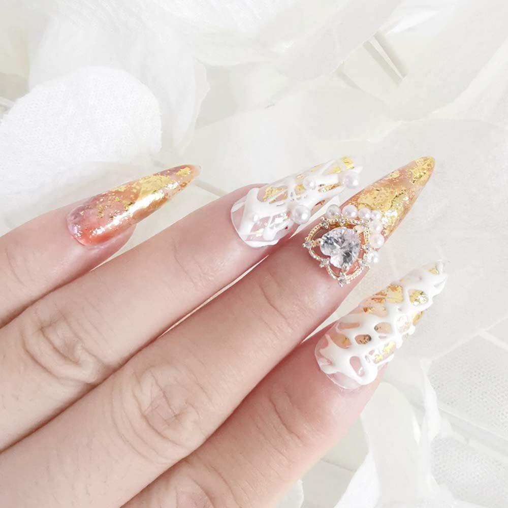 Mxbeauty Ornamen Berlian Imitasi Bentuk Hati Bahan Alloy Untuk Dekorasi Nail Art