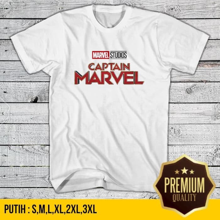 KAOS CAPTAIN MARVEL PUTIH BAJU TSHIRT SUPERHERO MARVEL AVENGERS