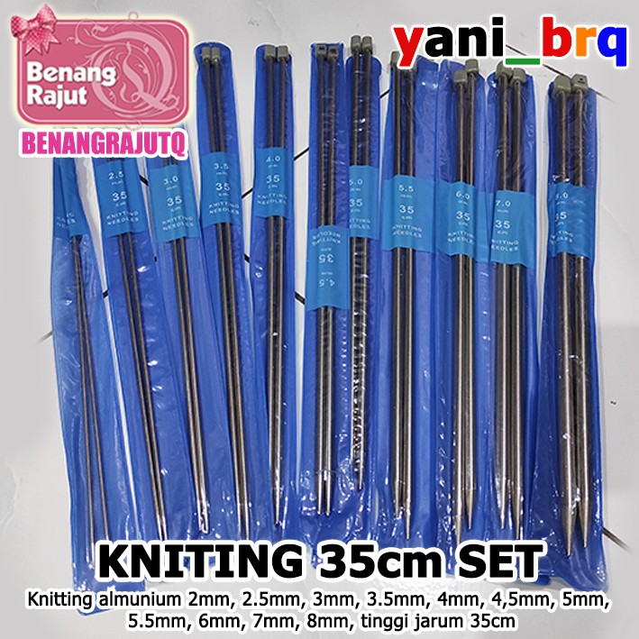 JARUM KNITTING / SPN KNITTING 35 cm I SINGLE POINT NEEDLE (SEPASANG / 2 DUA JARUM)
