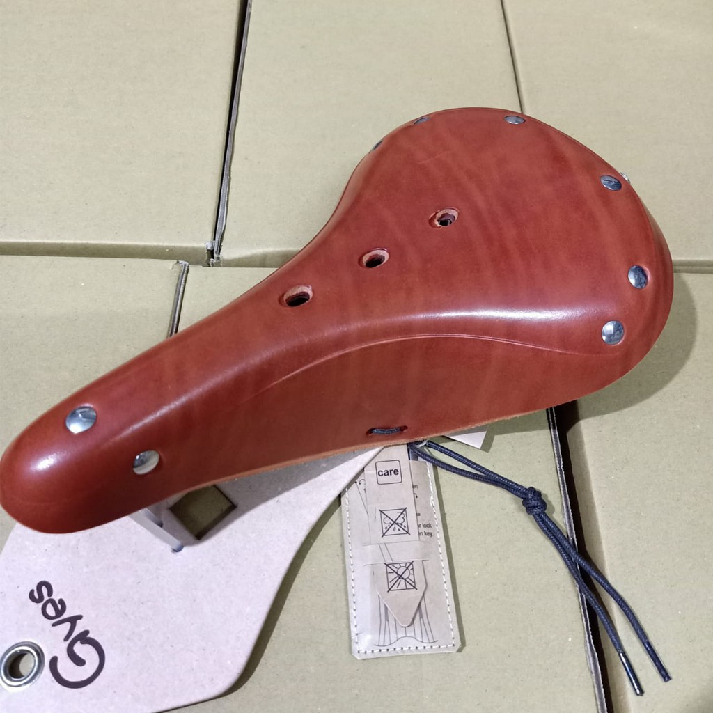 Jok Sepeda Saddle Sadel Kulit Gyes GS 17 Honey Bicycle Empire