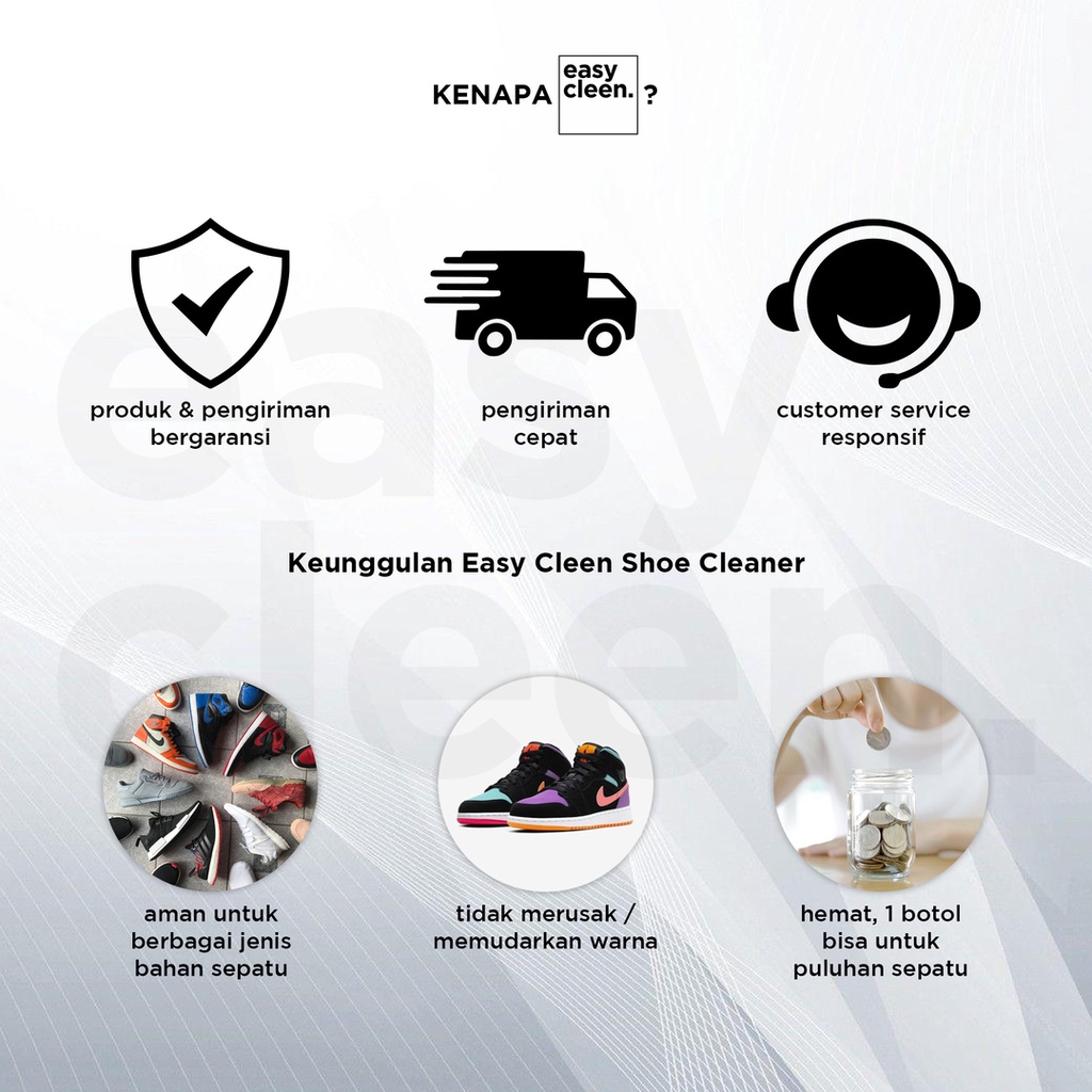 Shoe Cleaner 100ml + Standard Brush | Pembersih Sepatu Sikat Sabun Cuci Sneakers by Easy Cleen-2