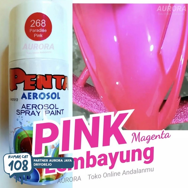 

Pilox Penta Aerosol Pink Paradise 268 Merah Muda Magenta Lembayung 300ml Cat Pilok