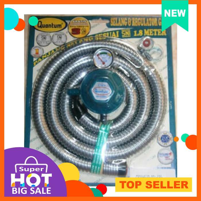 Selang Dan Regulator Gas + Manometer 1,8M Sni Merk Quantum