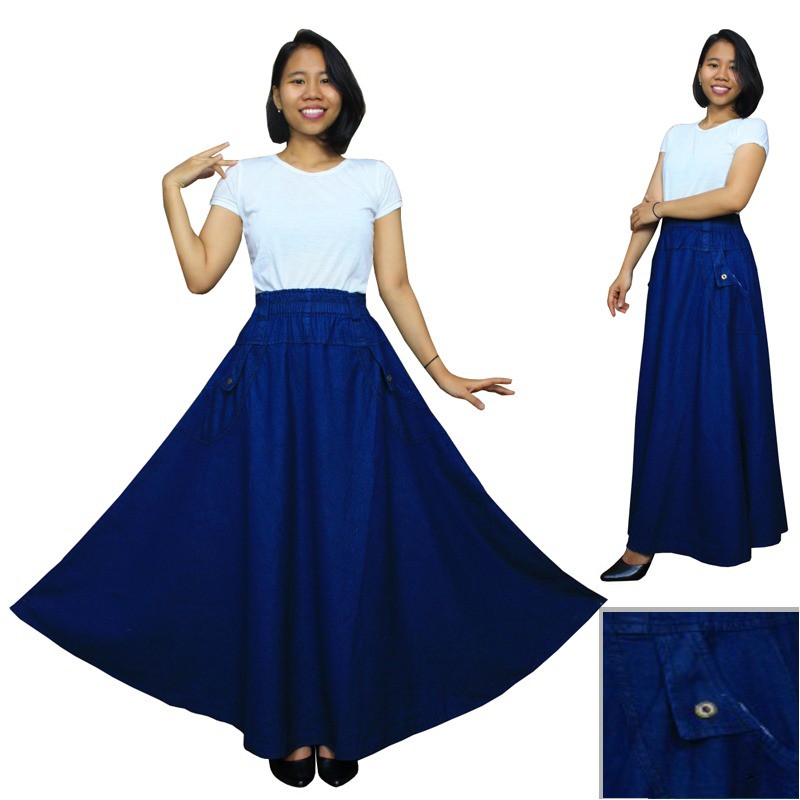 SB Collection Rok Payung Sarah Maxi Jeans Wanita