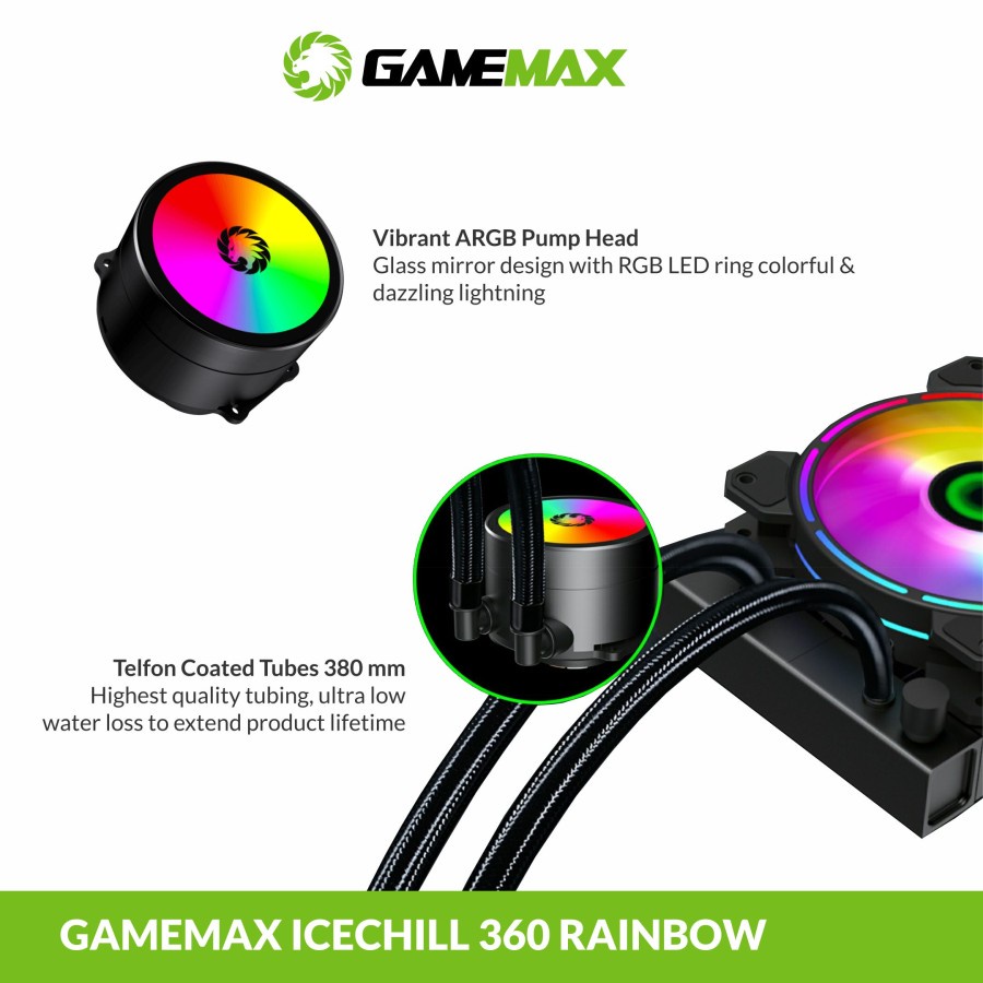 Gamemax ICECHILL 360 Rainbow ARGB AIO Liquid Cooler