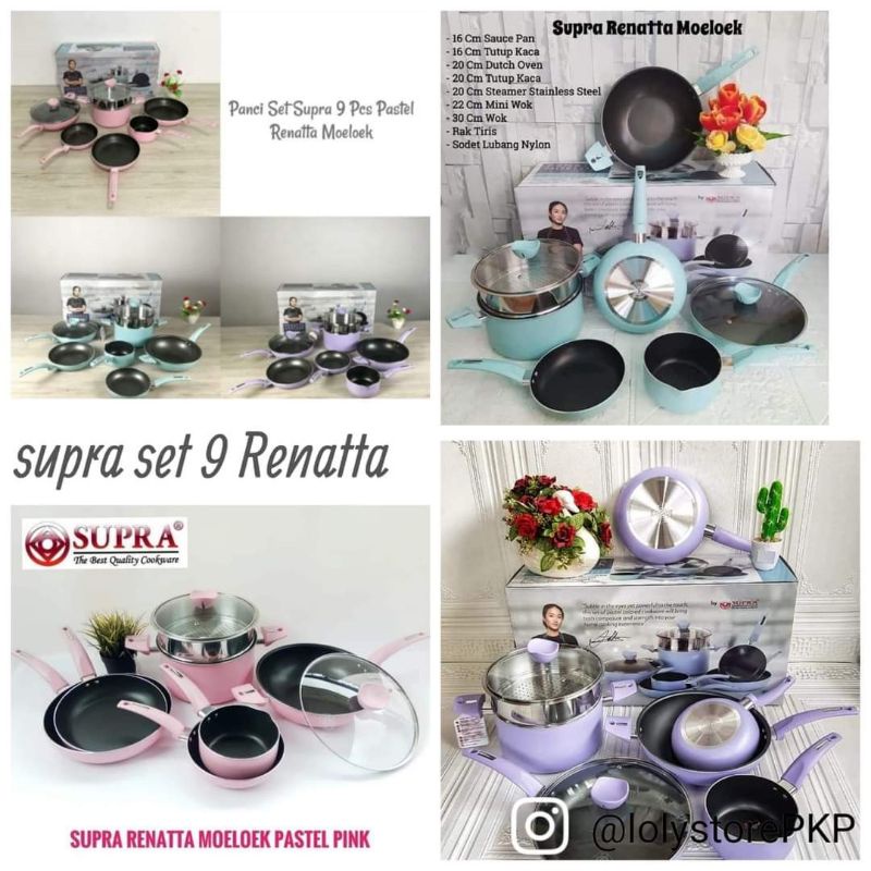 Panci set Supra 9 renata pastel