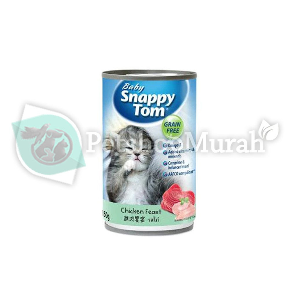 Makanan Kucing Kaleng Snappy Tom 150gr  Baby Kitten