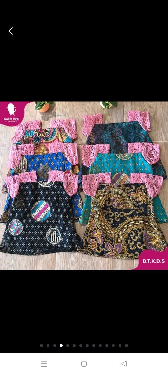 Top Batik Anak Lucu Lengan Brokat Atasan Batik Anak Unik Pakai Lining / Furing Dan Bisa Bolak Balik