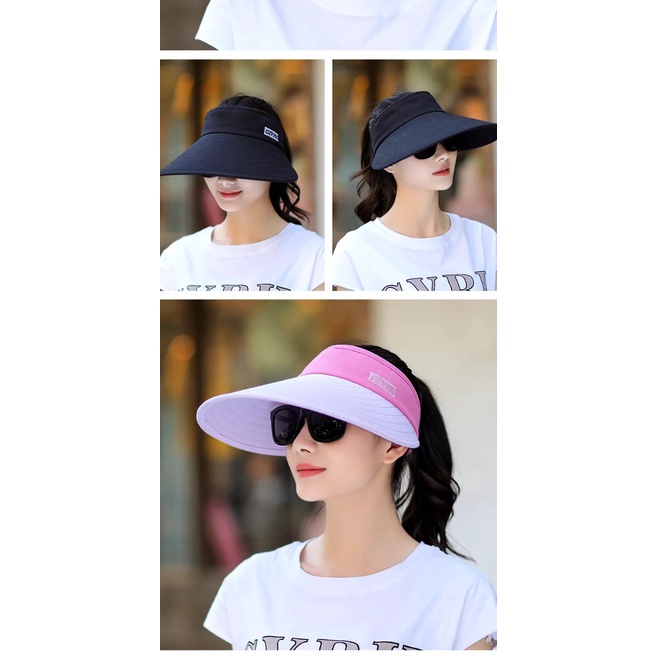 TOPI PANTAI WANITA KOREA VISOR CAP ZUMBA WOMEN HAT KOREA IMPORT OLAHRAGA SPORT W20