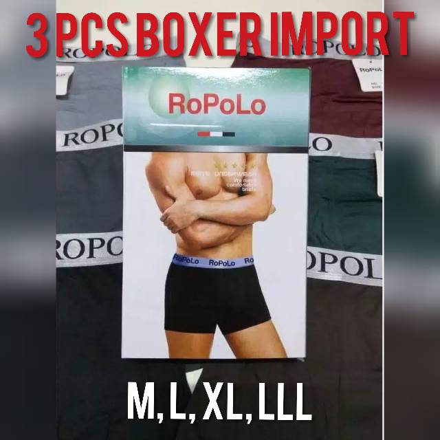 3 Boxer Pria Ropolo Jumbo