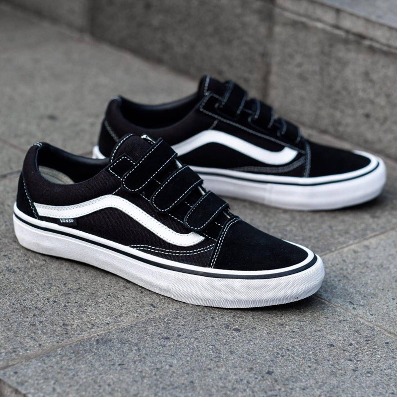 VANS OLDSKOOL VELCRO BLACK WHITE PRO