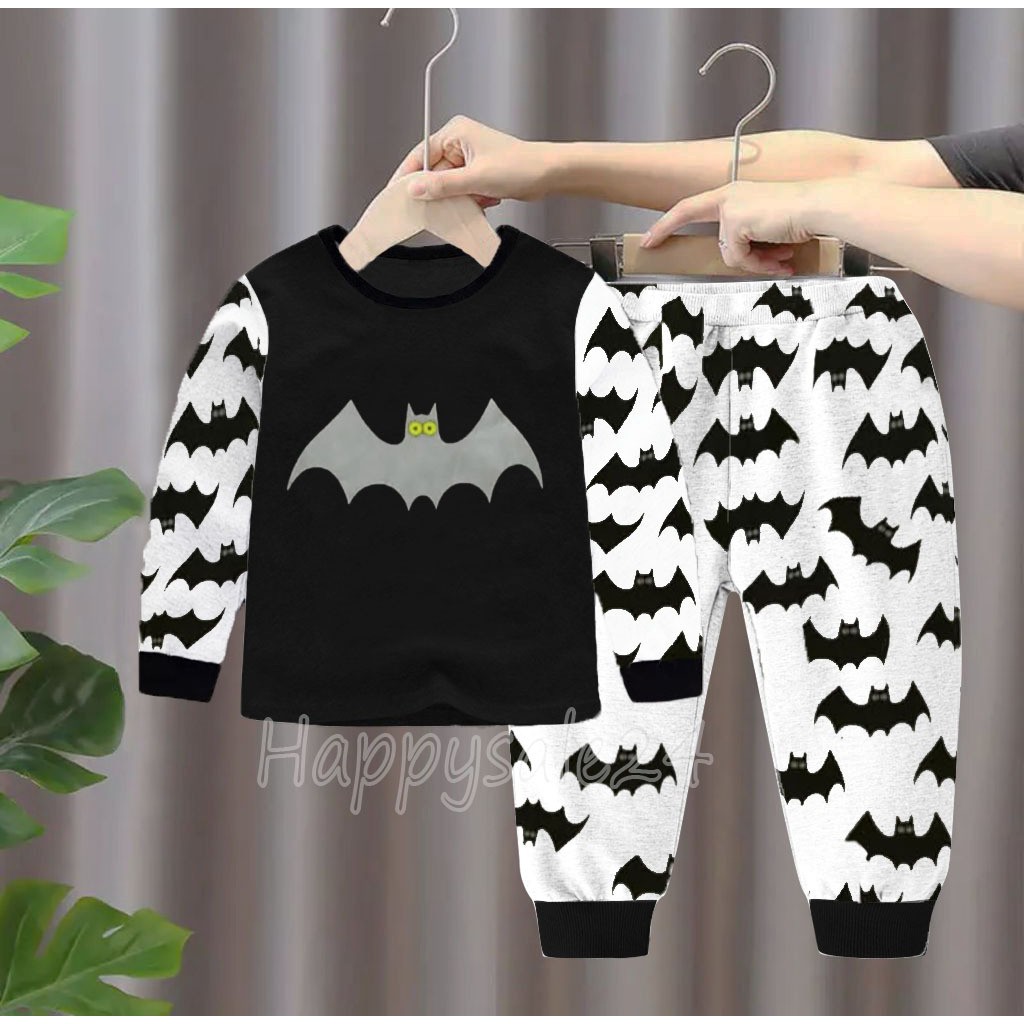 COD-BEST SELLER SETELAN ANAK PIYAMA KAOS ANAK MOTIF BATMAN 1-5 TAHUN SETELAN LENGAN PANJANG MOTIF