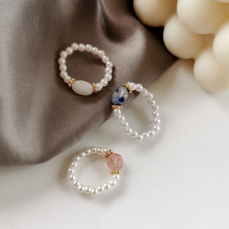 Pearl Beaded Ring Accessories Temperament Korea Trend Personality