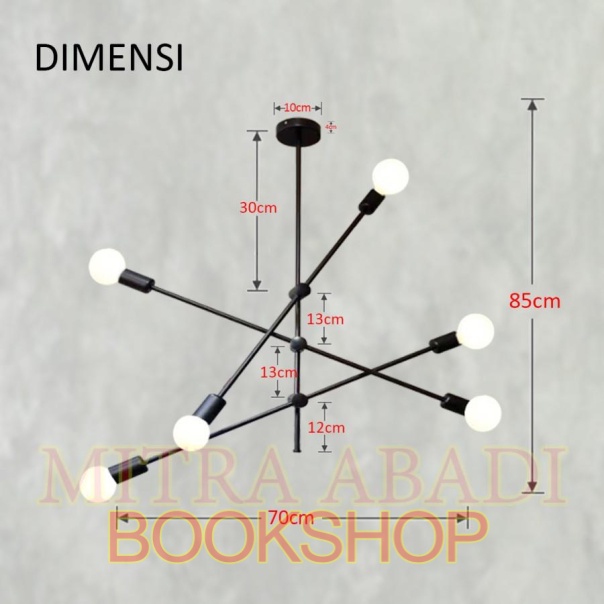 Dekorasi Lampu Gantung Stick Model - 6 Fitting