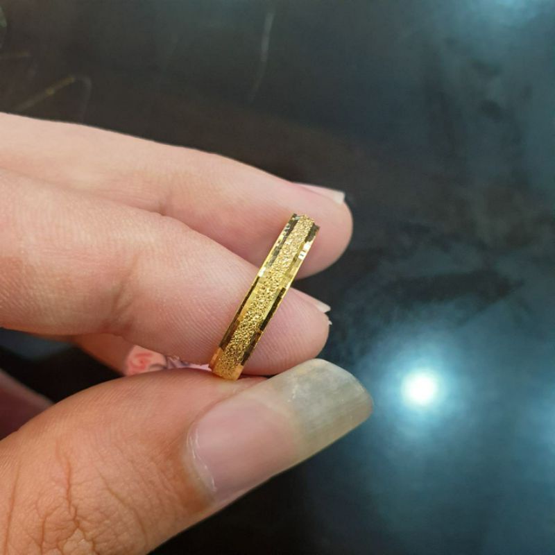 Cincin maspol tabur pasir emas asli 24K kadar 97%