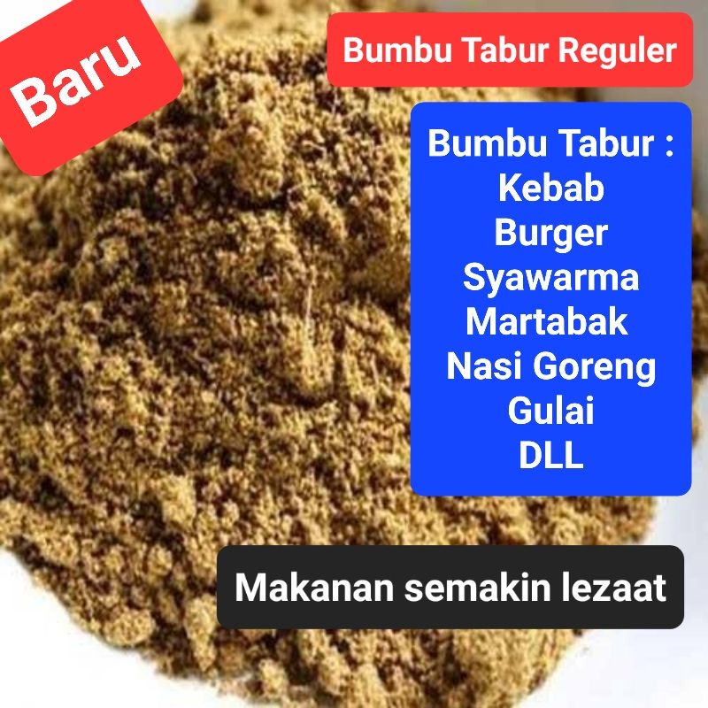 Bumbu Tabur REGULER Aroma Tajam Sangat Cocok untuk kebab, syawarma, burger nasi goreng, gulai, martabak dll, Tersedia Kulit Kebab