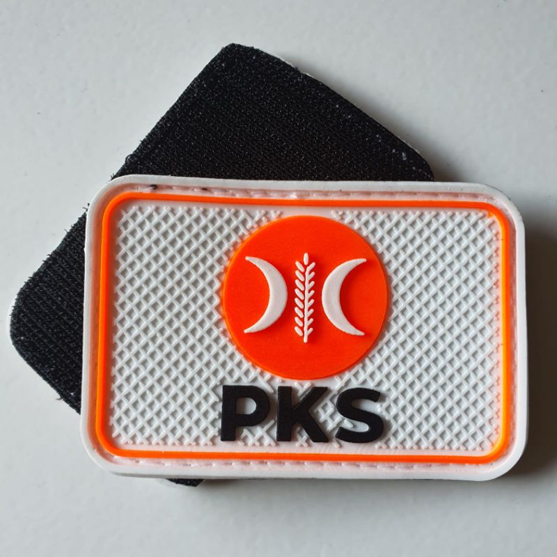 patch rubber logo partai pks/partai keadilan sejahtra/tempelan emblem karet velcro