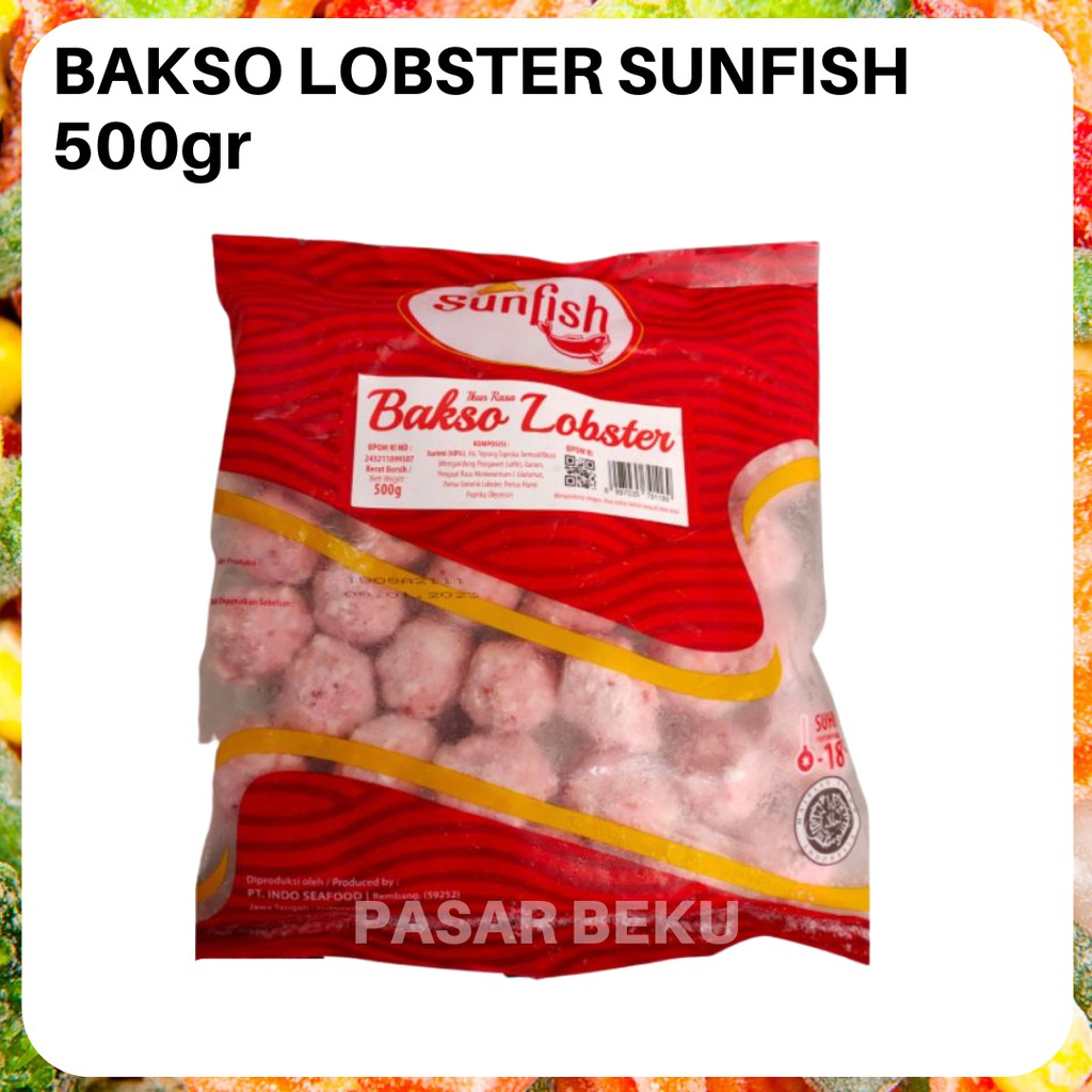 

(Khusus AREA SUMBAR) Bakso Lobster Sunfish Frozen 500gr Cemilan Olahan Seafood Frozenfood Padang