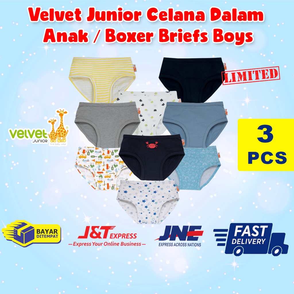 Velvet Junior Celana Dalam Anak Laki-laki Briefs 3pcs