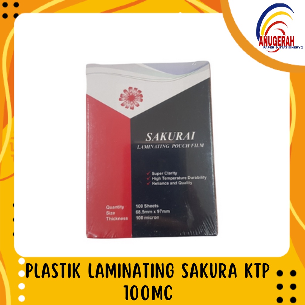 

PLASTIK LAMINATING SAKURA KTP 100MC (PAK)