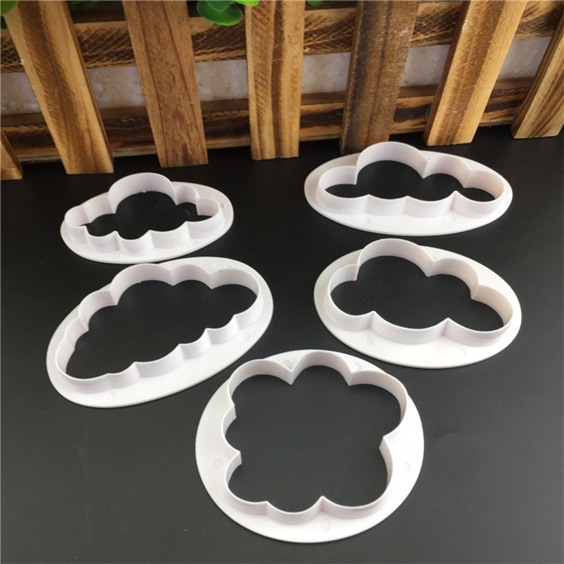 5 Pcs Cetakan Kue Bentuk Awan Bahan Plastik