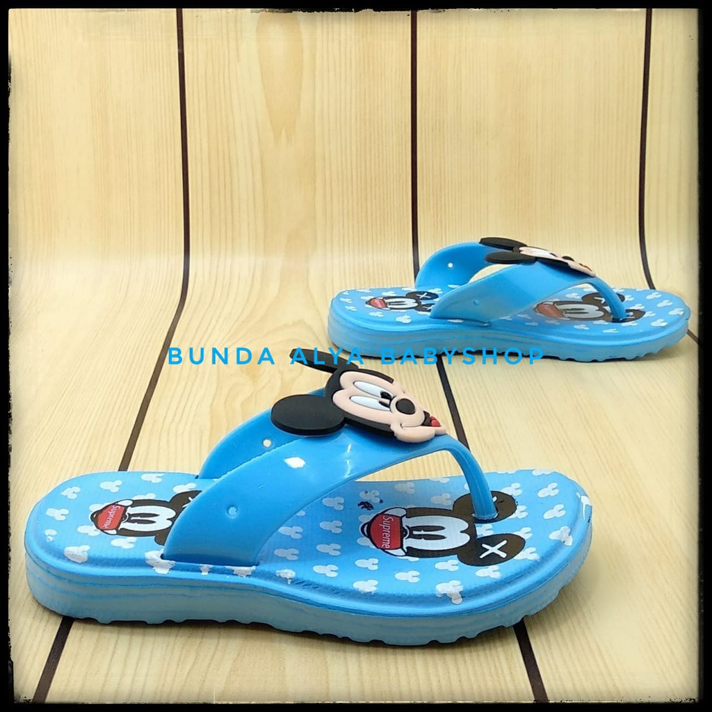 Sandal Anak Laki Laki Usia 4 5 6 Tahun Size 28 - 33 BIRUMUDA - Sendal Anak Cowok Elastis Kartun Lucu Karet Anti Licin