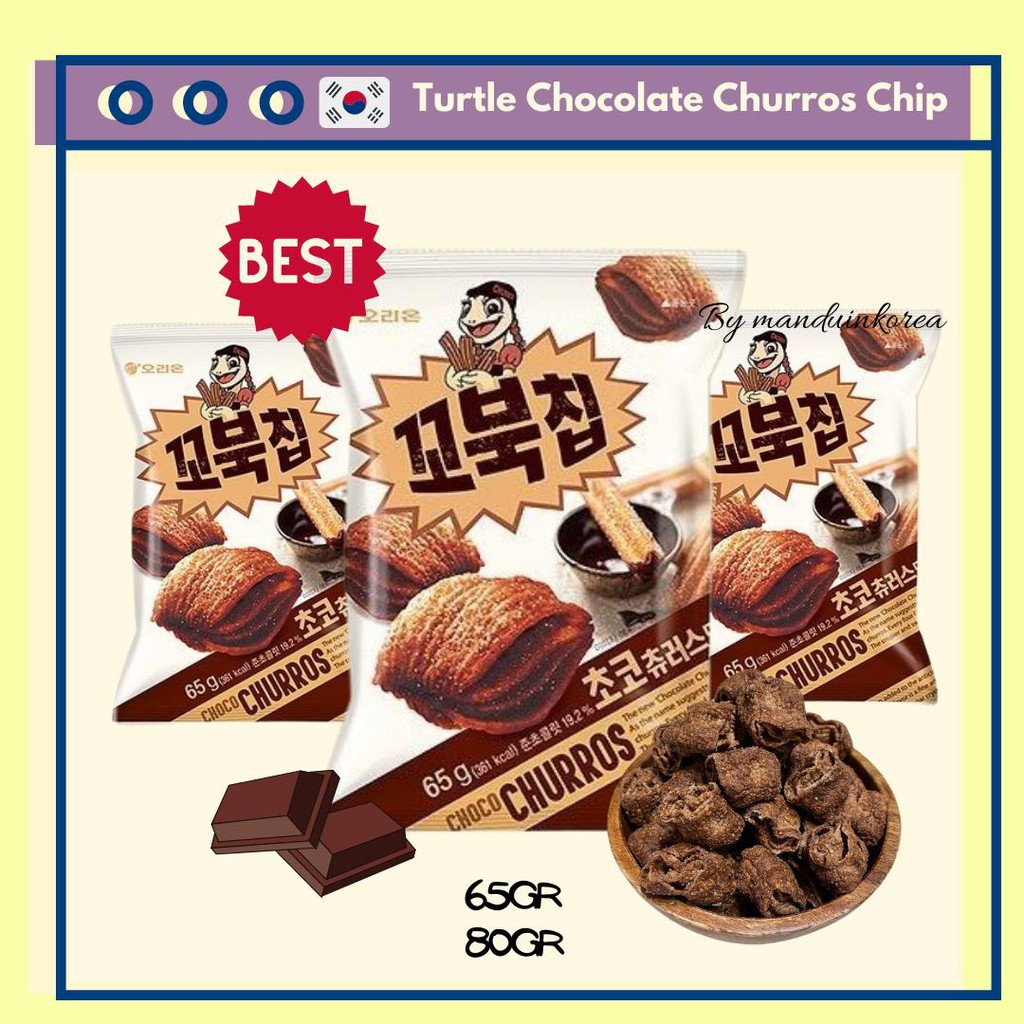READY 65&80GR Kkobuk Chip Chocolate Churros // Turtle Chip 65 gr & 80 gr