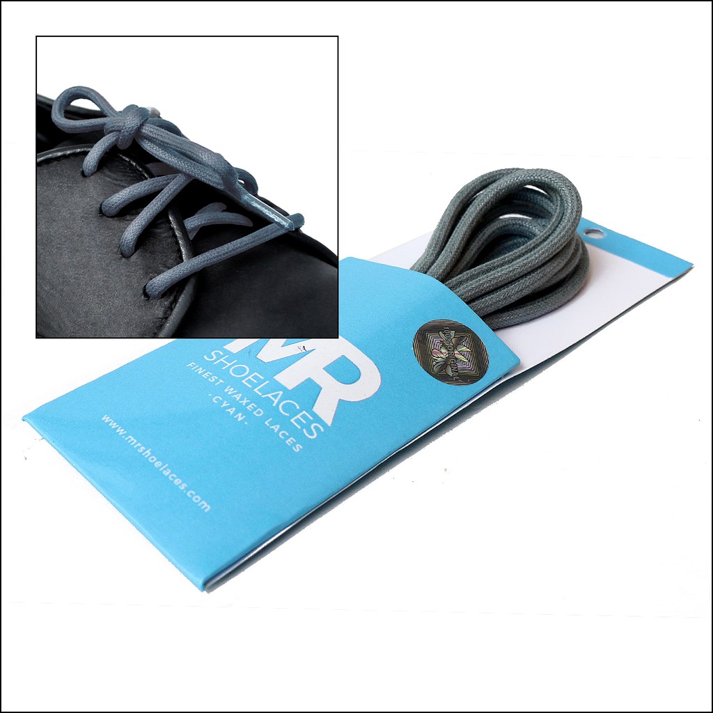 MR Shoelaces RD28 Cyan (Sian) Tali Sepatu Lilin 2-3mm Bulat Round 50cm 60cm 70cm 80cm 90cm 100cm 120cm 150cm (Waxed Laces) - Premium Shoelace