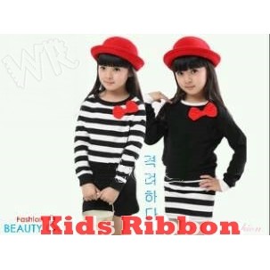 Promo Baju Anak Perempuan Dress Rajut Tebal KIDS RIBBON