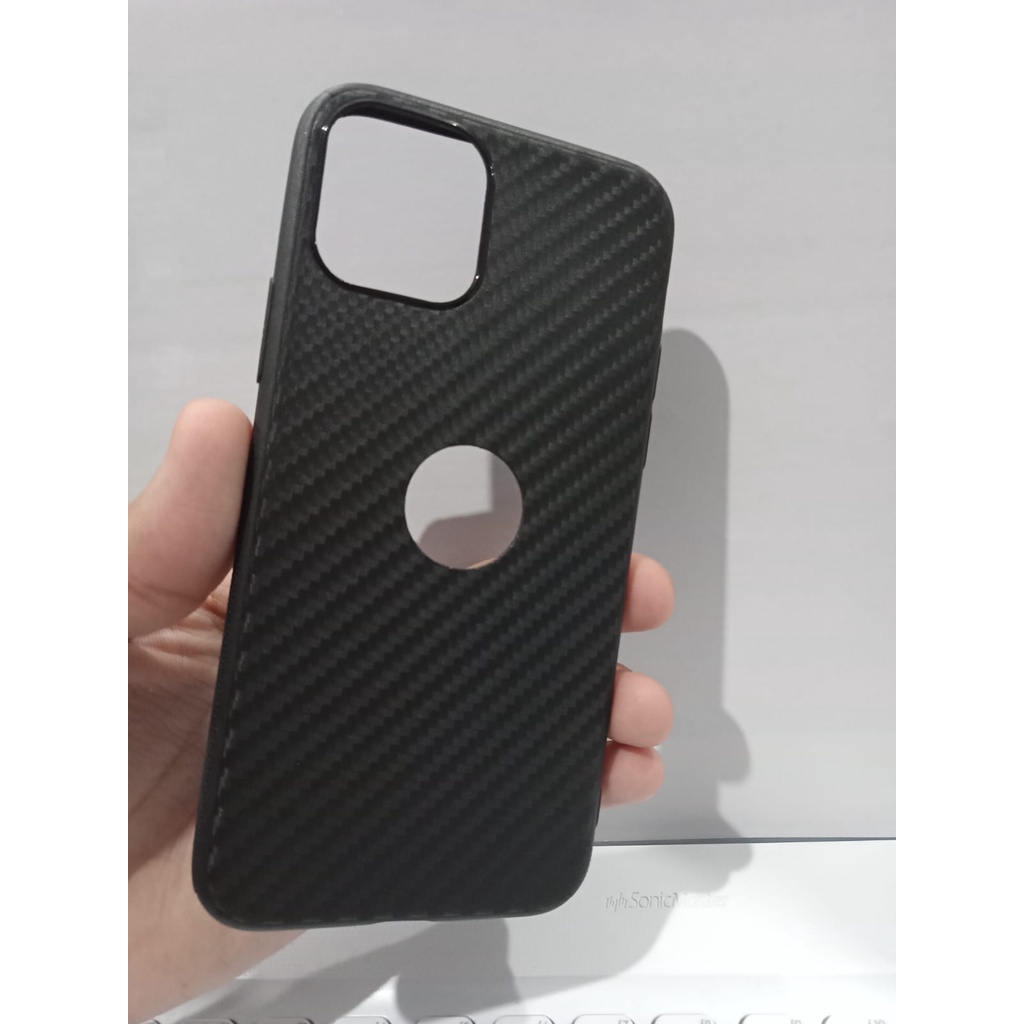 Soft Case iPhone 11 Pro 5.8&quot; Black TPU Slim iPhone 11 Pro Fiber Carbon iPhone 11 Pro