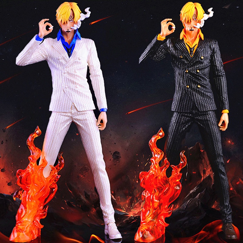 Mainan Action Figure Model Anime One Piece Smoking Vinsmoke Sanji Black White Bahan PVC Ukuran 32CM Untuk Hadiah Anak