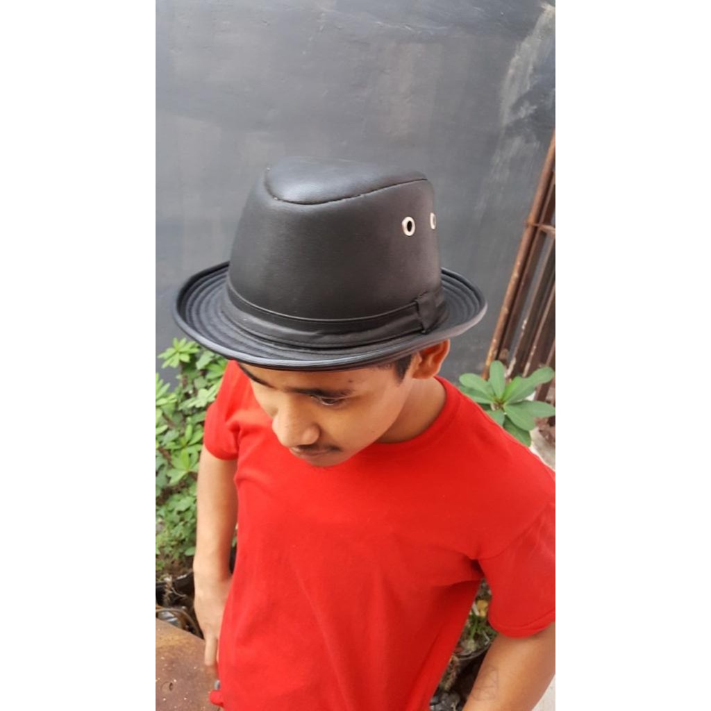 Topi pria tompi kulit asli garut keren gagah dan mewah laken koboy Topi pria tompi kulit asli garu