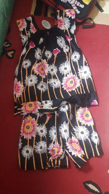 Baju Tidur Singlet Batik Pekalongan Best Seller Setelan 3/4