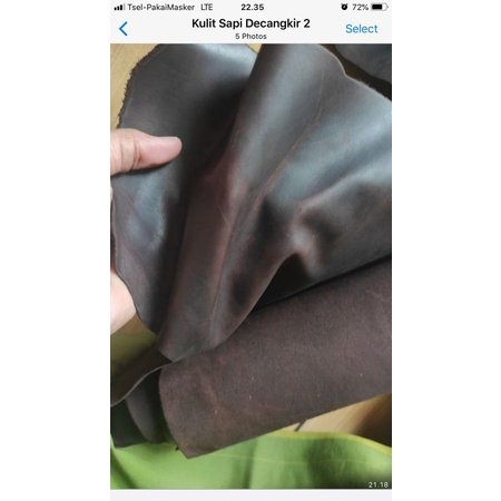 Kulit sapi Crazy horse warna coklat tebal 2.5mm