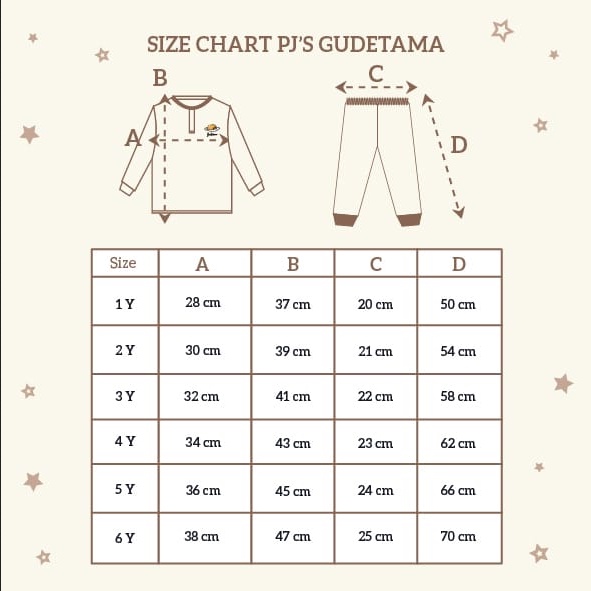 LPH02  LITTLE PALMERHAUS PIYAMA ANAK PAJAMAS GUDETAMA