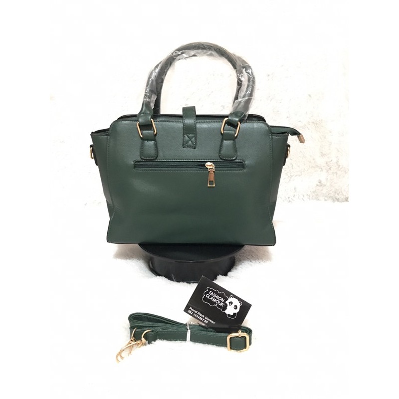 TAS IMPORT HAND BAG + SLING BAG WANITA KOREA TAS PESTA MEWAH ELEGANT GREEN 28CM x 21CM