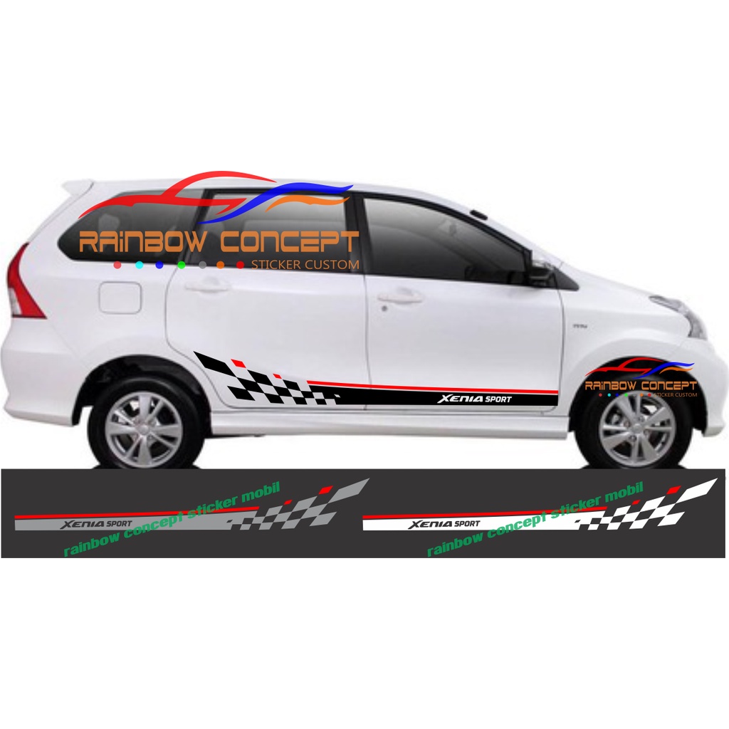 sticker cutting mobil daihatsu xenia sport stiker striping body samping mobil xenia old/new bisa