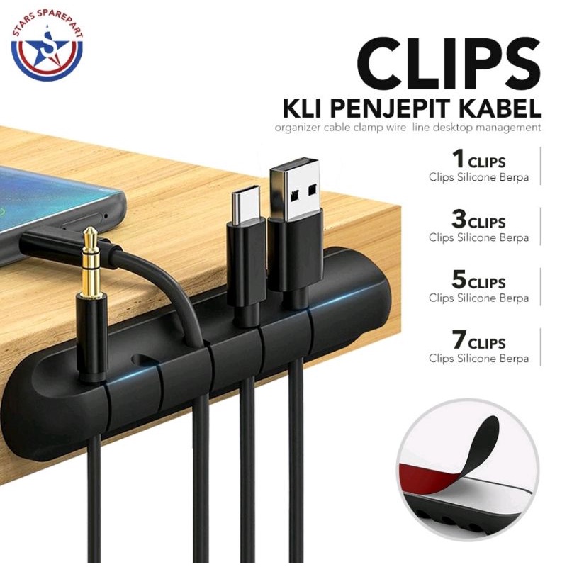 Kabel Holder Cable Silicone Organizer Kabel Management Klip Clip Penjepit System Silicone