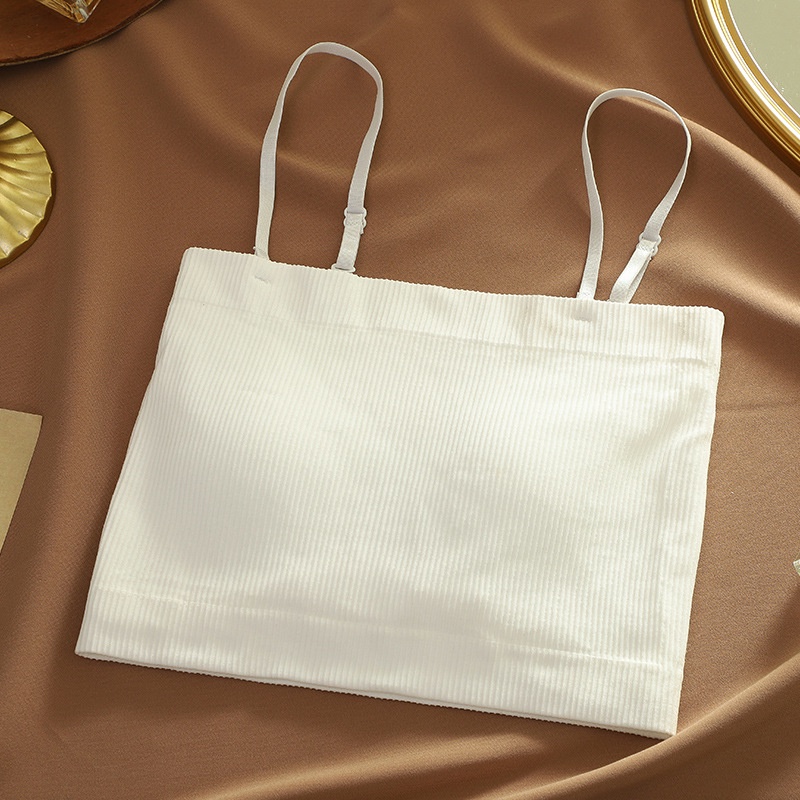 BATAMMODE Tanktop Kemben Singlet Crop Tali bisa di lepas Pakaian dalam-Putih