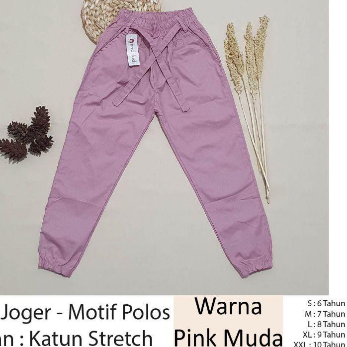 ➽ Celana Panjang Joger Anak Perempuan Joger Pants Cewek Umur 6 7 8 9 10 Tahun Katun Stretch Polos ☺