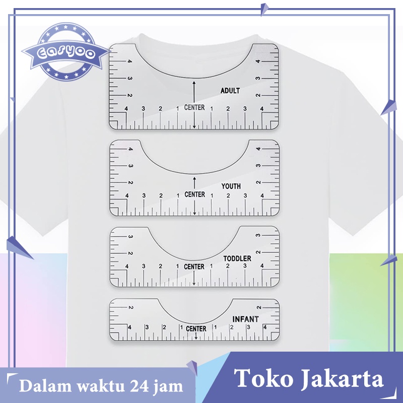 

Isi 4 T-Shirt Ruler Guide Alat Penggaris Penjajajaran Kaos Untuk Desain Tengah