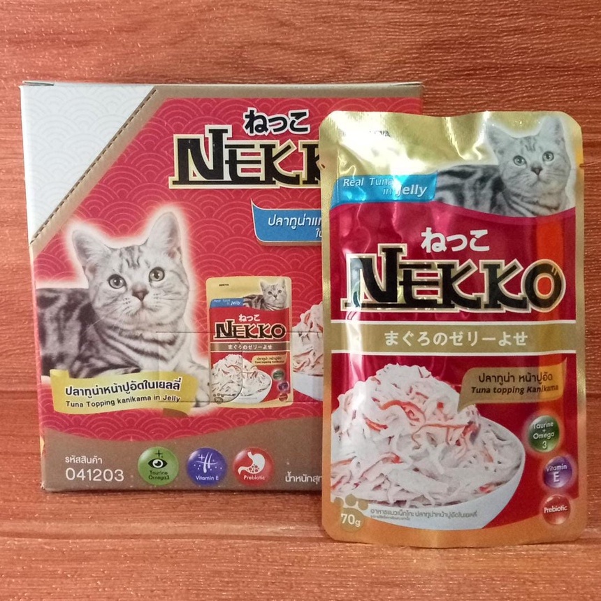 Nekko Pouch 70gr Topping Kanikama Cat Food