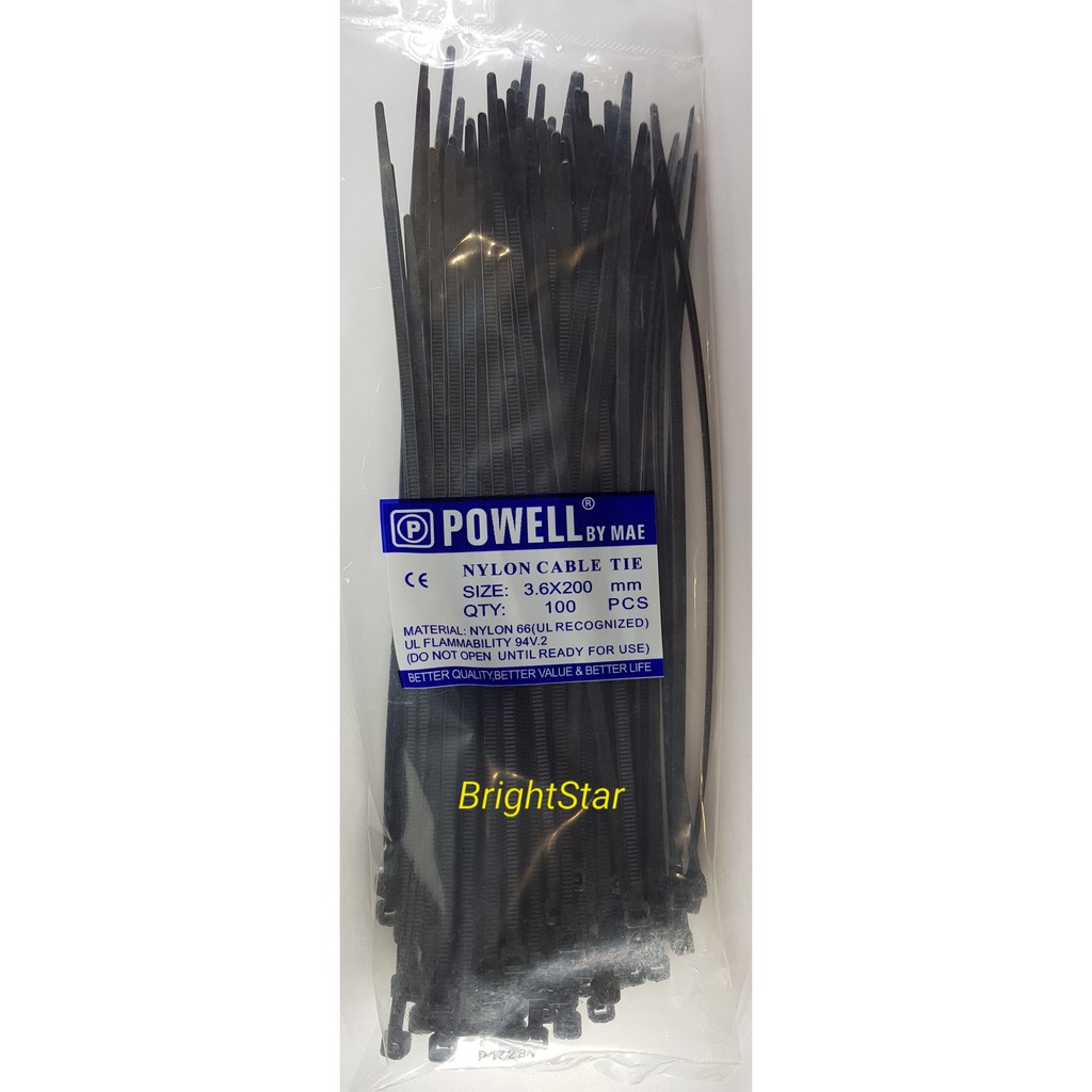 Cable Tie / Kabel Tis / Pengikat Kabel 3.6x200mm Hitam - Hitam