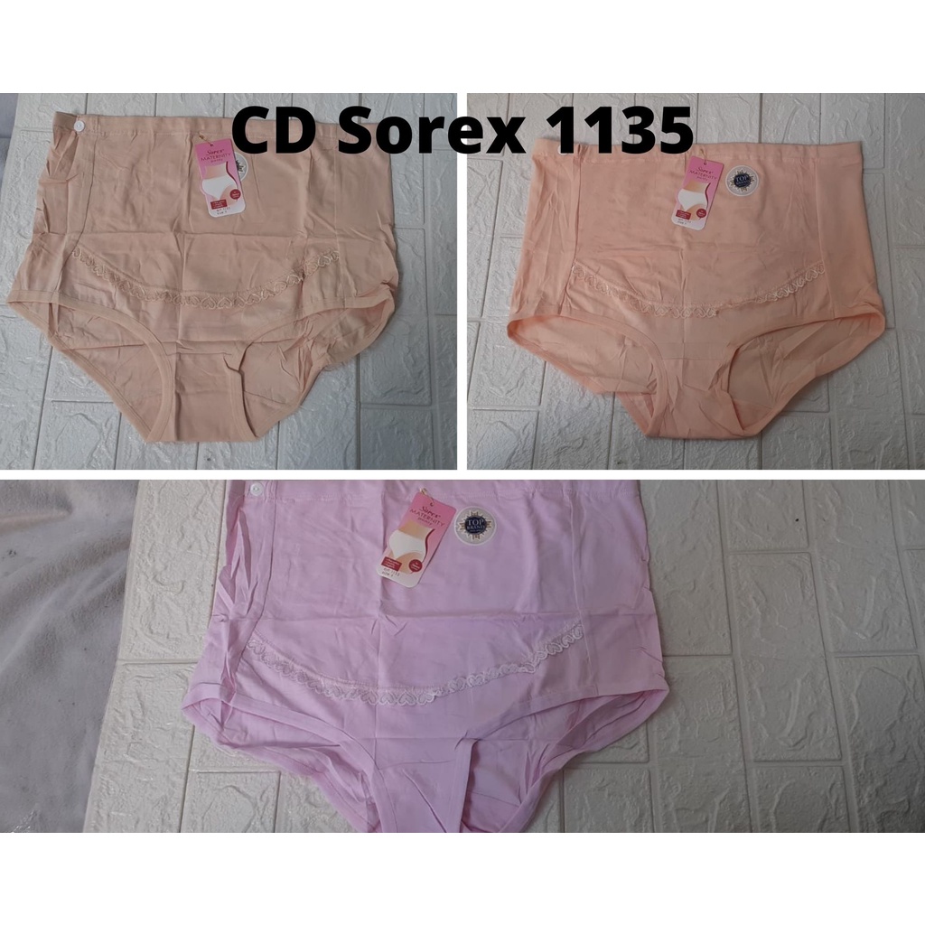 Celana Dalam cd HAMIL Sorex 1132, 1135 &amp; 1138 Maternity Panties maxi karet pinggang kantung perut polos